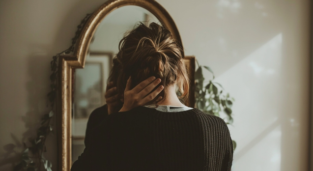 person-embracing-reflection-mirror