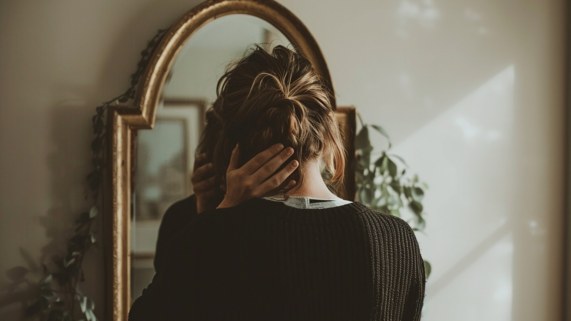 person-embracing-reflection-mirror